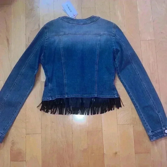 PINKO Girls Denim Fringe Jacket - Picture 10 of 11